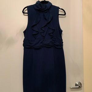 Navy High Neck Cocktail Dress